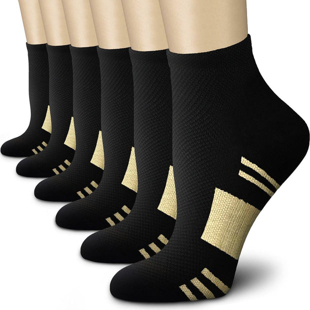 Ankle Compression Socks 6 Pairs 15-20 mmHg  Men & Women - CHARMKING