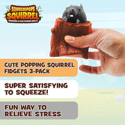 COOYOO Squeezepops Squirrel in Log Squeeze Toy - Squirrel Fidget Popper, Pop Up Fidget Toy - Toy Squirrel for Kids, Popping Squeeze Squirrel, Autism/ADHD Sensory Fidget Toys