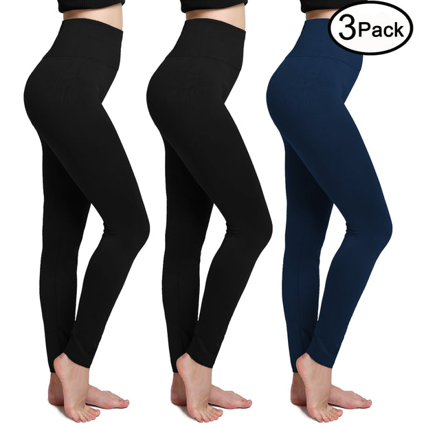 2 Pack Fleece Lined Leggings with Pockets for Women – Bluemaple